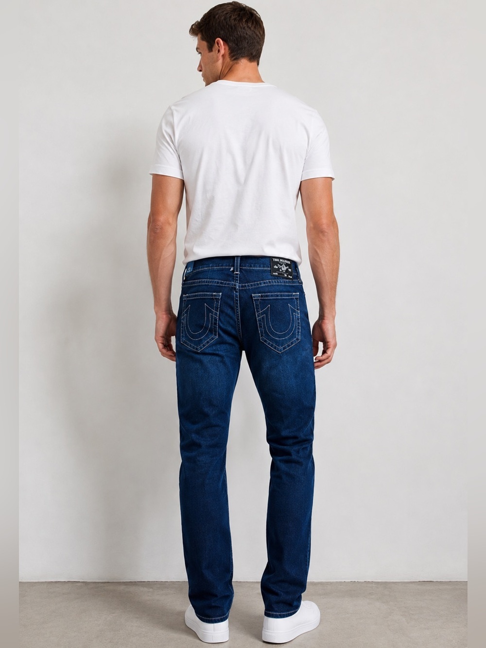 TRUE RELIGION Men’s Rocco No Flap Relaxed Skinny Dark Blue Size 34 NEW